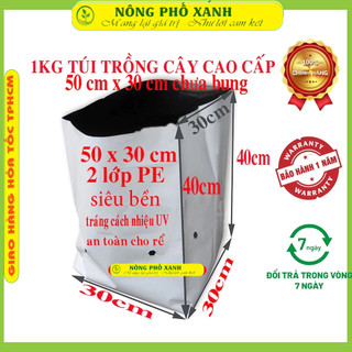 1kg Túi Pe Trắng Đen 50 X 30 Túi Trồng Dưa Lưới, Dưa Leo, Cà Chua, Gừng, Hành ,ớt , Mướp, Bí,cây Ăn Trái Cở To1kg = 17~1