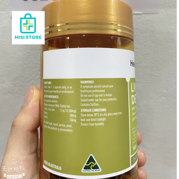 Viên uống giải độc gan Liver Detox Healthy Care 100 viên Úc ( Gan HC)