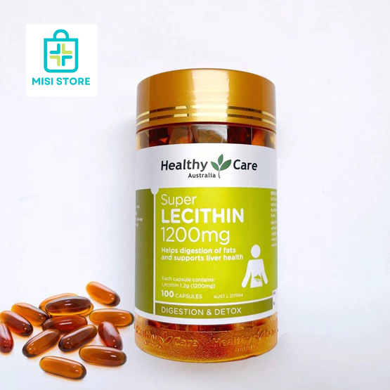 (date 2027) Mầm đậu nành Super Lecithin 1200mg Healthy Care, 100 viên, Úc (mầm đậu nành)