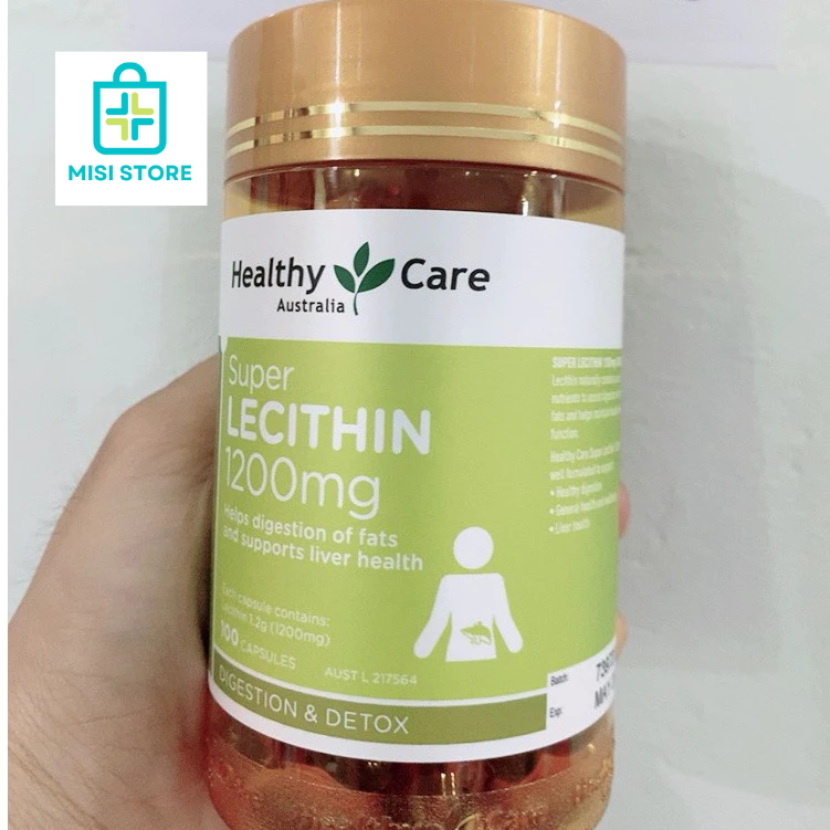 (date 2027) Mầm đậu nành Super Lecithin 1200mg Healthy Care, 100 viên, Úc (mầm đậu nành)