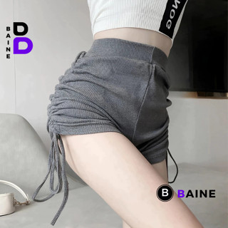 Quần Đùi BIKER SHORT RÚT DÂY 2 Bên Nữ Dáng Ôm Sexy QU02, Quần Đùi Ngắn Chất Thun Gân BAINE