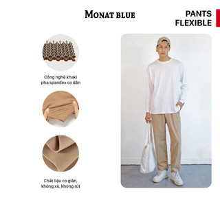 [LIVE VOUCHER] MONAT BLUE Pants Flexible - Quần dài kaki thun cao cấp ống suông co dãn