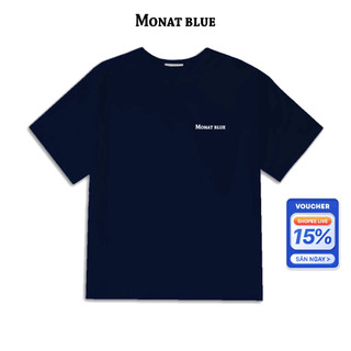 Monat blue tee basic 24 - áo thun basic in logo chất cotton unisex