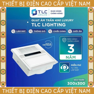 Quạt sưởi gốm TLC: sưởi ấm - chiếu sáng - hút mùi - quạt mát, âm trần nhà tắm chính hãng TLC Lighting.