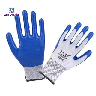 Bịch 12 đôi găng tay bảo hộ lao động phủ cao su 388, gang tay phu pu, găng tay 388