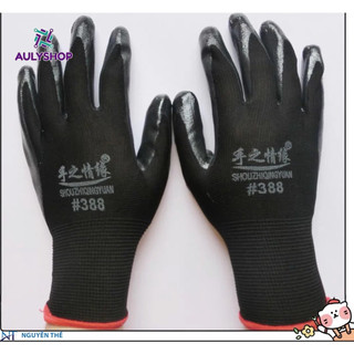 Găng tay bảo hộ lao động #388 phủ cao su, găng tay 388