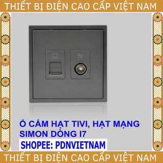 Ổ cắm, hạt tivi, hạt mạng cat5, cat6, simon i7, nhiều màu, trắng, vàng, xám, bảo hành 2 năm