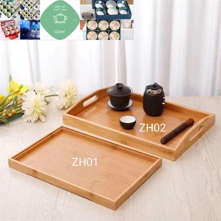 Khay trà tre đựng bộ ấm chén