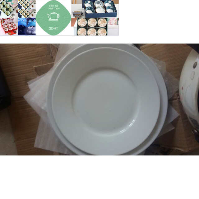 Đĩa sứ_Combo 10 đĩa sứ trắng 18cm