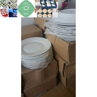 Đĩa sứ_Combo 10 đĩa sứ trắng 18cm