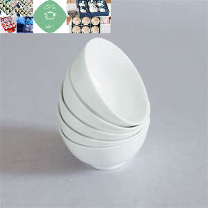 bát sứ trắng ăn cơm cơm mộc