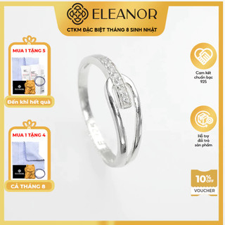 Nhẫn bạc nữ Eleanor Accessories đính đá basic bạc 925 phụ kiện trang sức 7177