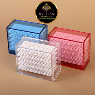 Kệ mica dán line mi CÓ ĐÁNH SỐ 5 TẦNG- hộp meka bảo quản lông mi - dụng cụ nối mi Mr Tuấn