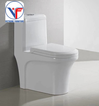 Bồn cầu 1 khối xả xoáy - nắp đóng êm men sứ nano chống bám bẩn