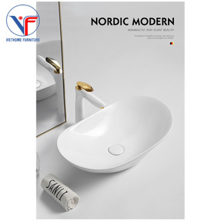 LAVABO - CHẬU RỬA MẶT ĐẶT BÀN THỎI TRẮNG