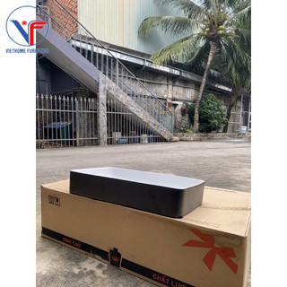 LAVABO VUÔNG ĐEN LÒNG CHẬU TRẮNG