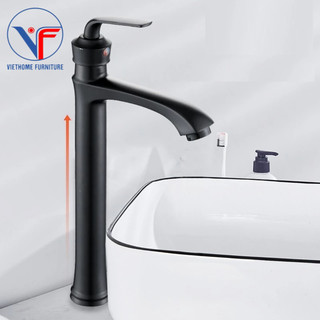 VÒI LẠNH LAVABO ĐEN TRÒN 30CM TẶNG KÈM DÂY CẤP NƯỚC