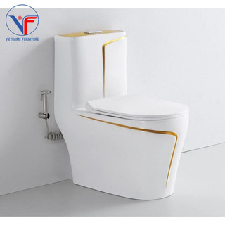 Bồn cầu 1 khối sọc vàng VF-8029