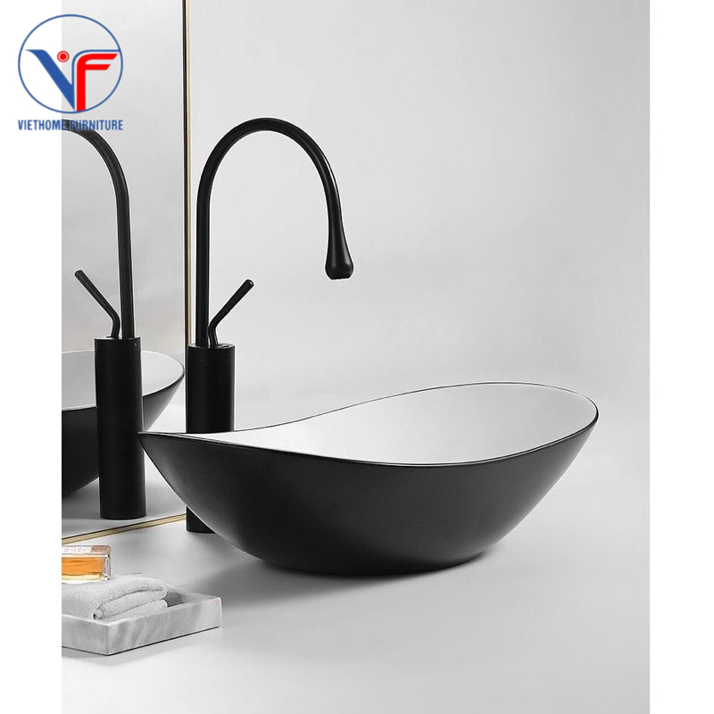 LAVABO DẠNG THỎI MÀU ĐEN TRẮNG