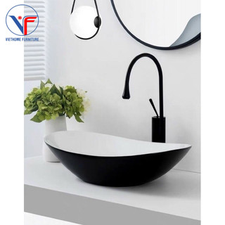 LAVABO DẠNG THỎI MÀU ĐEN TRẮNG
