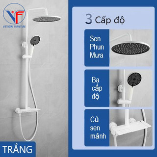 Sen cây tắm đứng nóng lạnh nút phím đàn màu trắng