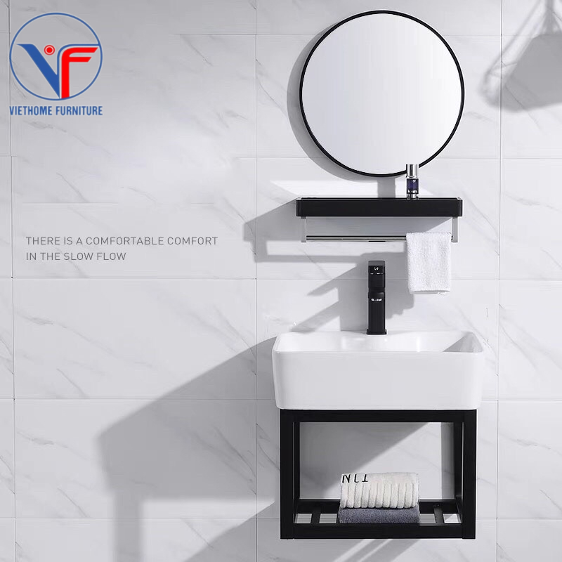 BỘ 4 MÓN TỦ + CHẬU LAVABO + KỆ GƯƠNG + GƯƠNG