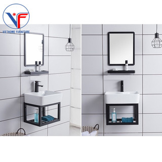 BỘ 4 MÓN TỦ + CHẬU LAVABO + KỆ GƯƠNG + GƯƠNG