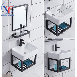 BỘ 4 MÓN TỦ + CHẬU LAVABO + KỆ GƯƠNG + GƯƠNG