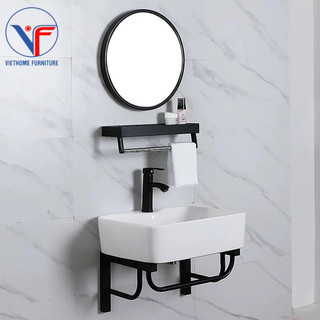 BỘ 4 MÓN TỦ + CHẬU LAVABO + KỆ GƯƠNG + GƯƠNG