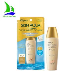 Sữa chống nắng tạo nền trắng mịn Sunplay Skin Aqua Clear White CC Milk 25g