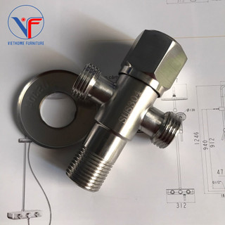 Van chia giảm áp, van chữ t, khóa 2 đường nước sus 304
