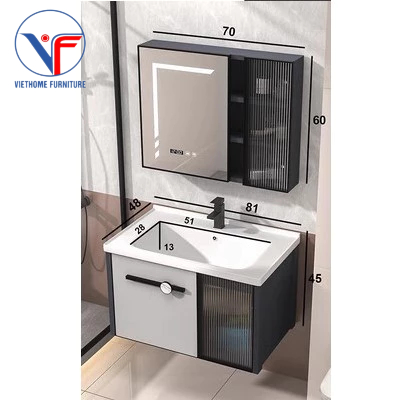 BỘ COMBO TỦ LAVABO + TỦ GƯƠNG CÓ LED