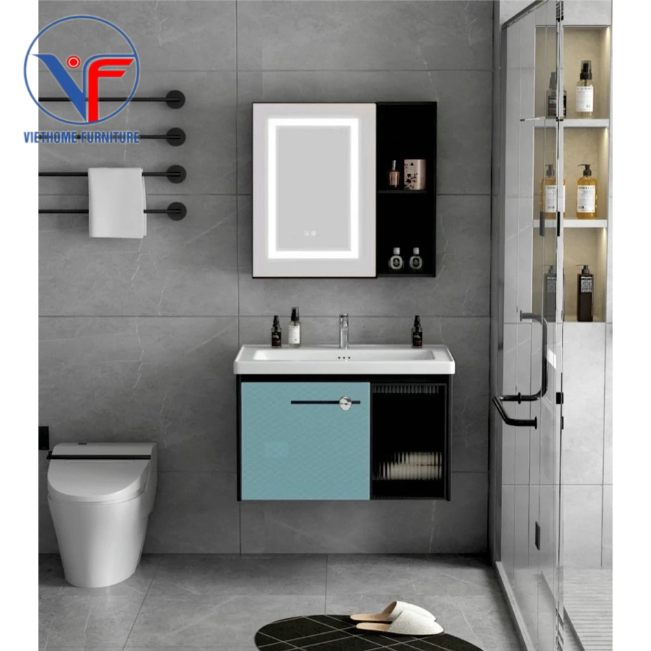 Bộ combo tủ lavabo + tủ gương led