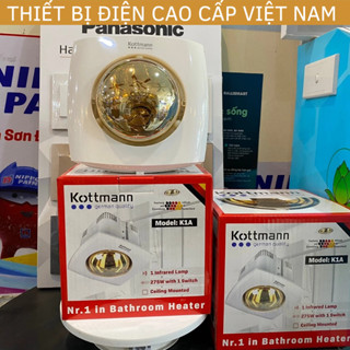 [GIÁ TỐT] Đèn sưởi nhà tắm Kottmann 1 bóng Âm Trần, Bóng Hồng Ngoại K1A Hàng cao cấp chính hãng, bảo hành 3 năm