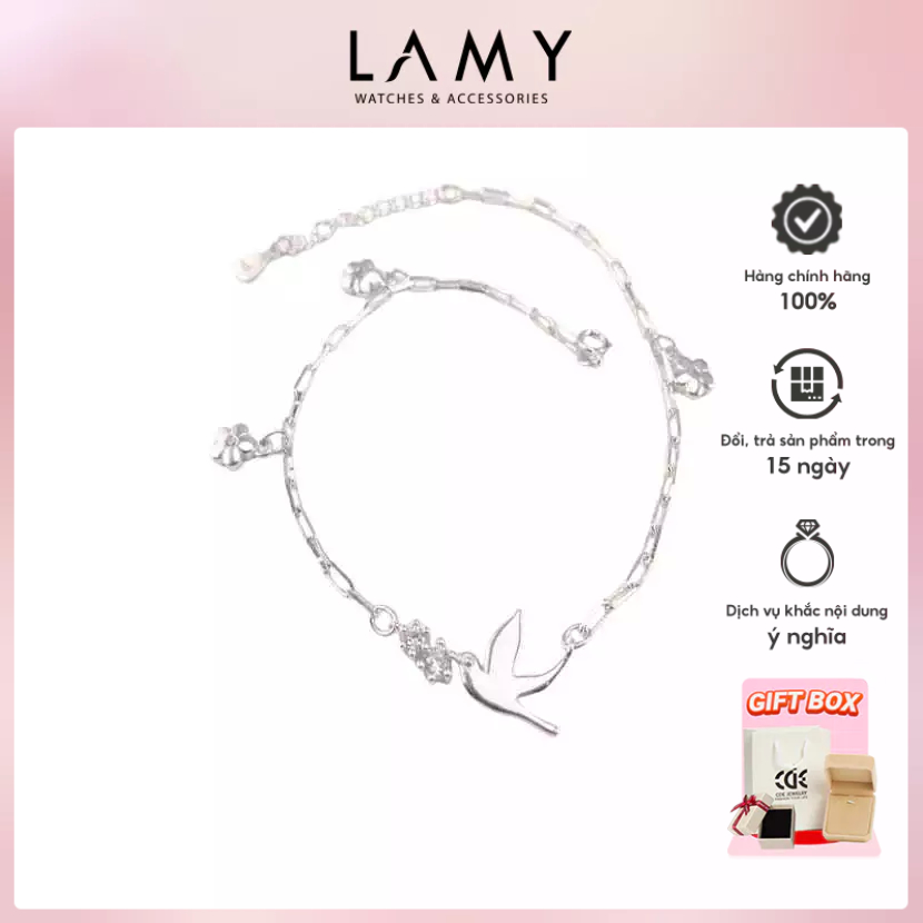Lắc chân bạc nữ CDE Bird Silver Anklet CDE9030 - Lắc chân Bạc ta cao cấp