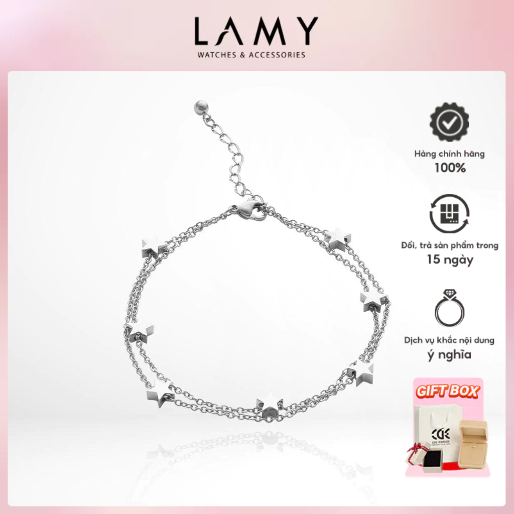Lắc chân nữ LAMY Five Pointed Star Anklet Silver 9006