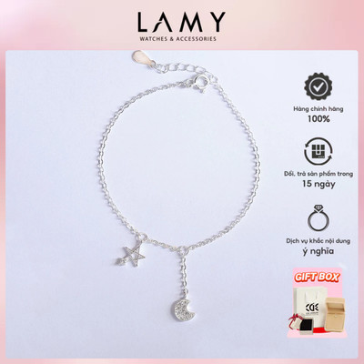 Lắc chân bạc LAMY Moonlit Starry Sky Silver Anklet 9026 - Lắc chân nữ bạc Ý 925 cao cấp