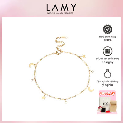 Lắc chân nữ LAMY Moon & Star Anklet Goid 9004