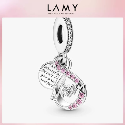 Charm bạc LAMY Chữ Mom Vô cực Infinity Pave Double 7013