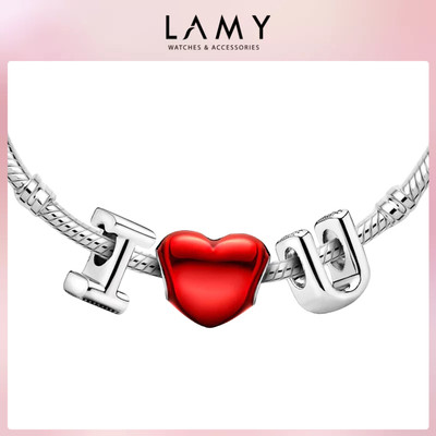 Charm bạc LAMY mix chữ I love U - Charm bảng chữ cái cao cấp