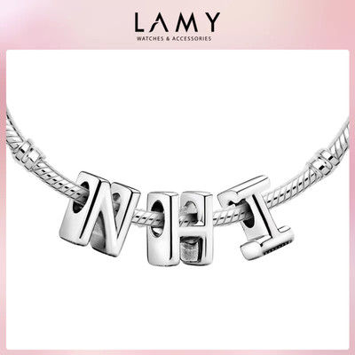 Charm bạc LAMY mix tên Nhi - Charm bảng chữ cái cao cấp