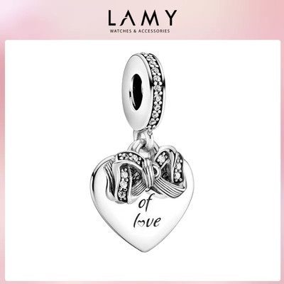 Charm bạc LAMY Trái tim kèm nơ Bow Love Heart 1254