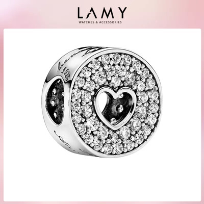 Charm bạc LAMY họa tiết trái tim Happy Anniversary 1107