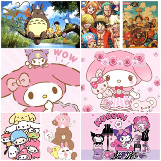   Chủ Đề Phim  Tranh Đính Đá Hình Kitty Melody Kuromi Gắn Đá 5D Kích Thước 30x40 Tự Hoàn Thành DIY 