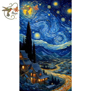 Tranh đính đá Đêm Đầy Sao H251 kích thước 30x40cm tự hoàn thành