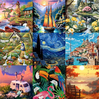   Chủ Đề Phong Cảnh  Tranh Đính Đá Phong Cảnh Gắn Đá 5D Kích Thước 30x40 Tự Hoàn Thành DIY 