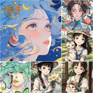   Chủ Đề Cô Gái  Tranh Đính Đá Hình Cô Gái Gắn Đá 5D Kích Thước 30x40 Tự Hoàn Thành DIY 