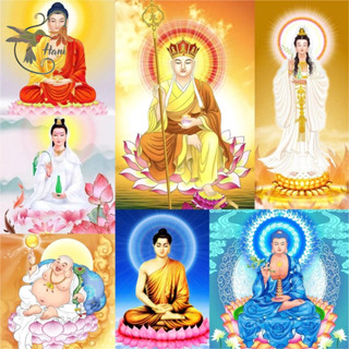 (Chủ Đề Phật) Tranh Đính Đá, Gắn Đá Hình Phật, Gắn Đá 5D Kích Thước 30x40 Tự Hoàn Thành DIY