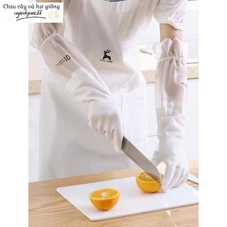 Găng tay hươu dài lót nỉ bo chun siêu dai chống bụi