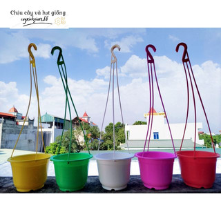[10 cái] Chậu treo tròn trồng hoa, cây cảnh kèm dây treo hàng loại 1.